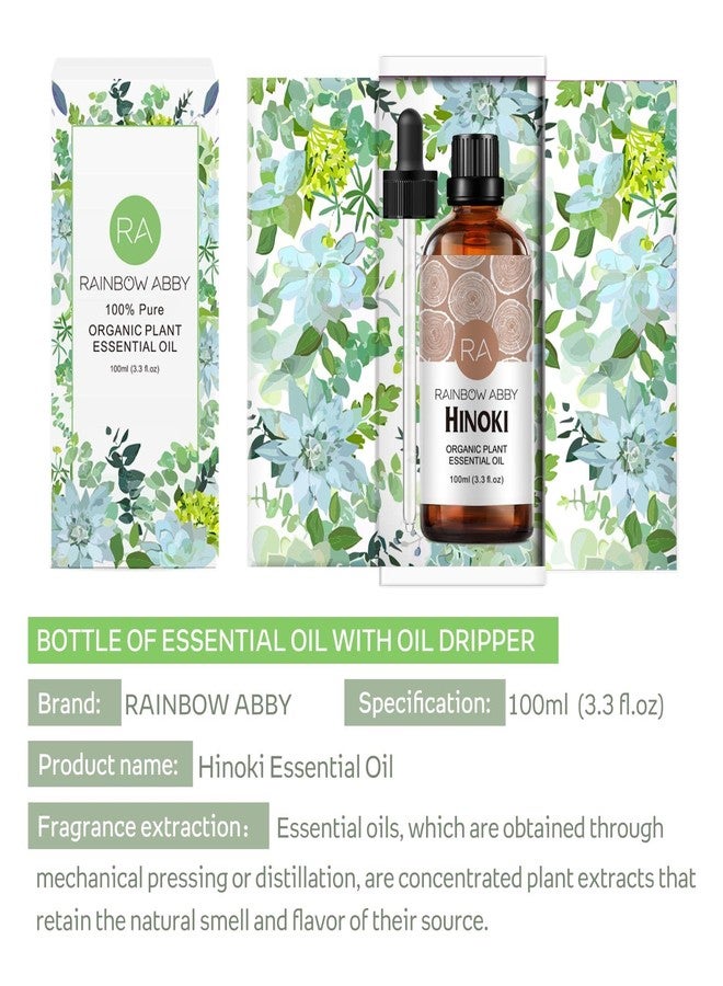 Rainbow Abby Hinoki Essential Oil (100ML), 100% Pure Natural Organic Aroma Hinoki Oil for Diffuser, Massage, Skin Care, Yoga - Image 4