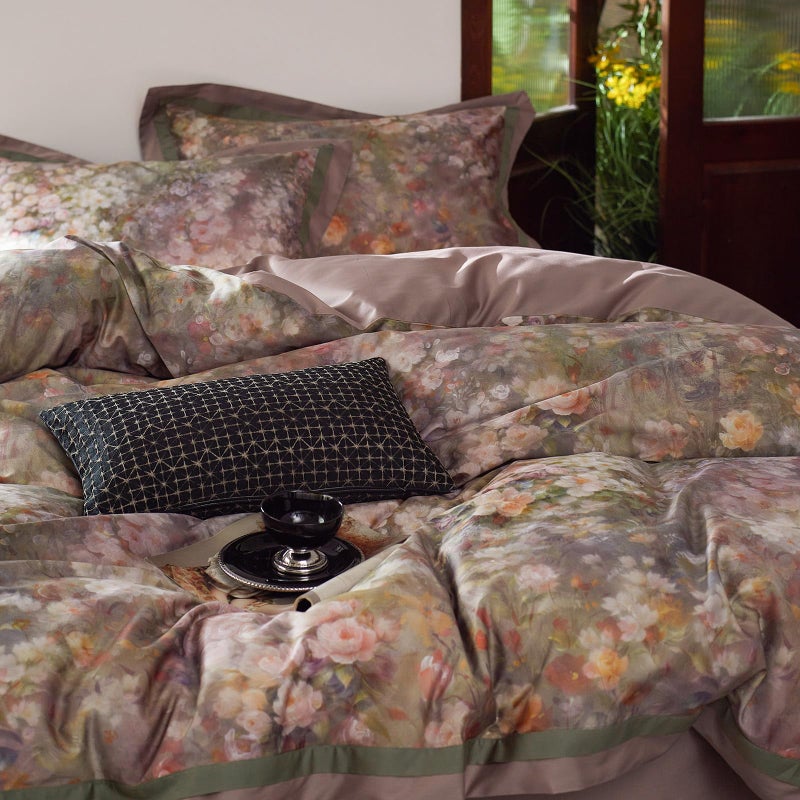 mixinni Vintage Floral Duvet Cover Set - Queen Size, 100% Long Staple Cotton Percale, Reversible Garden Style Bedding Set with Zipper Closure, 3-Piece Luxury Duvet Cover with 2 Pillow Shams (20"x26") - Image 3
