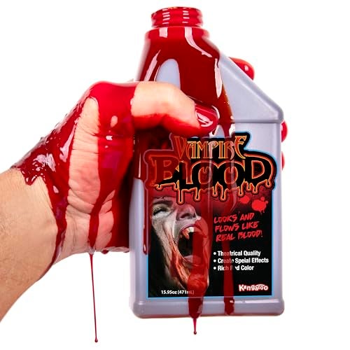 Kangaroo Halloween Fake Blood for Clothes Liquid Washable Fake Red Fluid for Zombie Vampire Costumes Accessories Cosplay Adults and Kids Theatrical Fake Blood Safe NonToxic Halloween Makeup Prop - Image 5