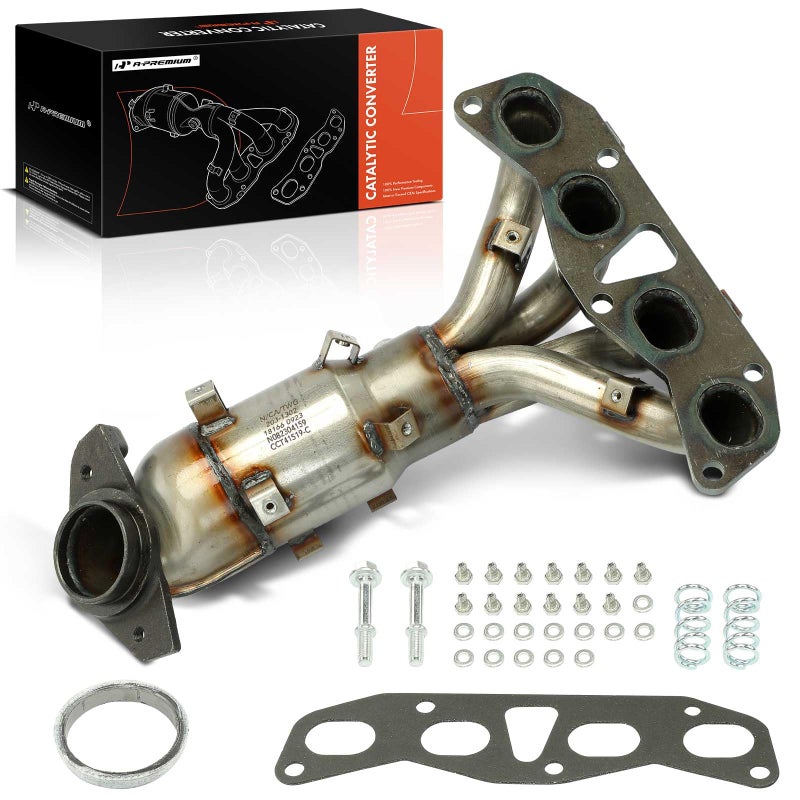 محول حفاز أمامي من APremium مع مجموعة طوقا متوافقة مع مركبات نيسان ألتيما 2002-2006 L4 2.5L سنترا 2002-2006 L4 2.5L متوافق مع EPA