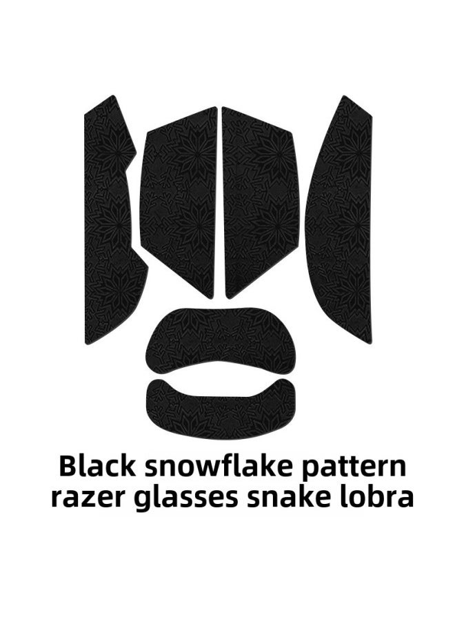 For Razer Razer Cobra Sticker Film Pro Pro Full-covered Mouse Anti-slip Sticker Wired Foot Sticker Foot Mat-Color:Cobra Pro  Black Snowflake Pattern Mouse Sticker  - Image 1
