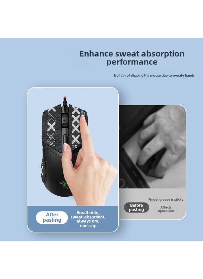 For Razer Razer Cobra Sticker Film Pro Pro Full-covered Mouse Anti-slip Sticker Wired Foot Sticker Foot Mat-Color:Cobra Pro  Black Snowflake Pattern Mouse Sticker  - Image 4
