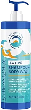 STREAM 2 SEA Non Toxic Shampoo and Conditioner Body Wash 3 in 1 for Swim Reef Safe Swimmers Shampoo for Men Women or Kids All Natural Organic Shampoo and Conditioner Set with Biodegradable Soap 260 ml - Image 1