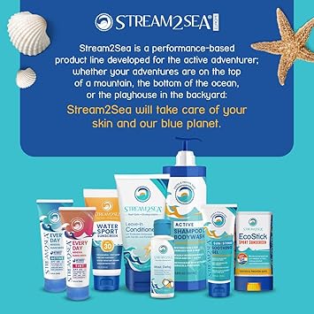 STREAM 2 SEA Non Toxic Shampoo and Conditioner Body Wash 3 in 1 for Swim Reef Safe Swimmers Shampoo for Men Women or Kids All Natural Organic Shampoo and Conditioner Set with Biodegradable Soap 260 ml - Image 4