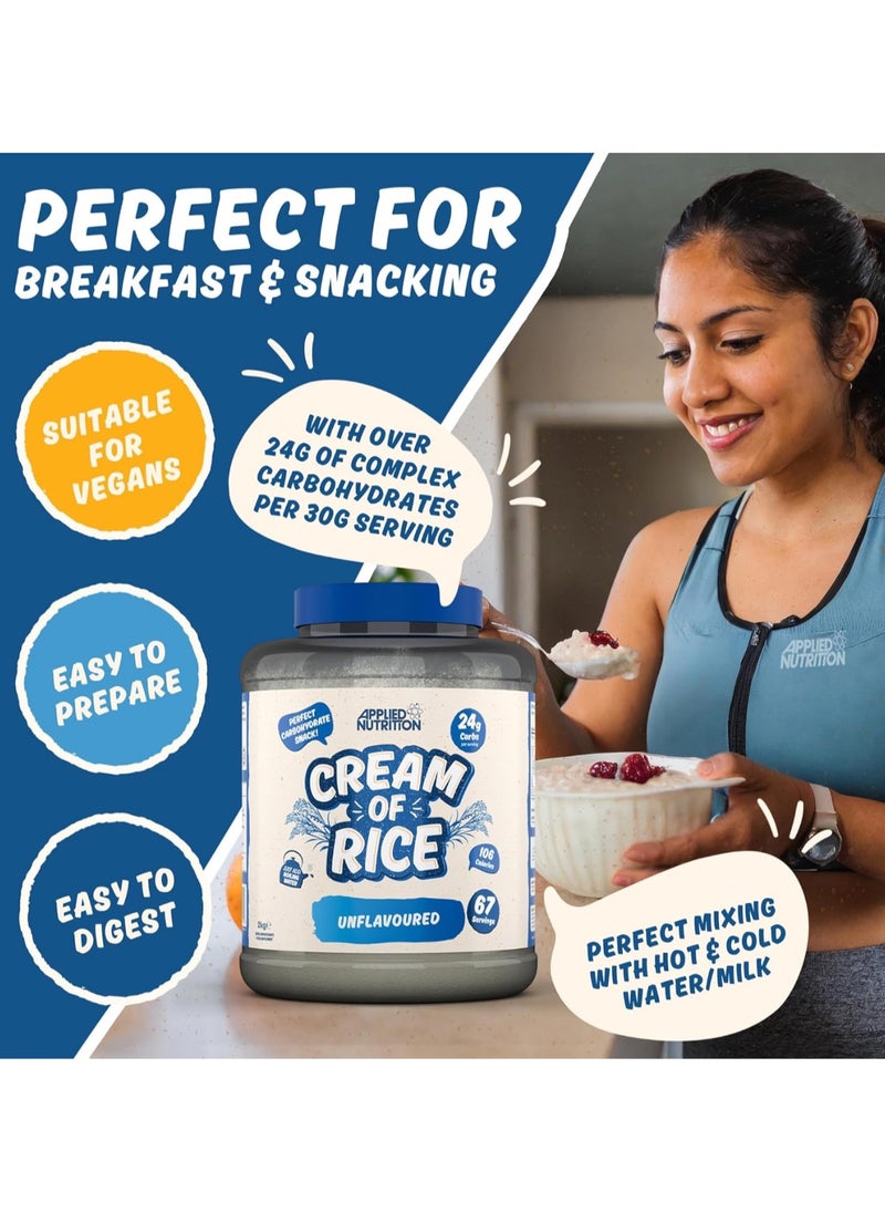 Applied Nutrition - Applied Nutrition Cream of Rice High Carbohydrate Source of Energy for Breakfast & Snacks, Easy to Digest, Low Sugar, Low Fat, Vegan, 2kg Apple Crumble - Image 1