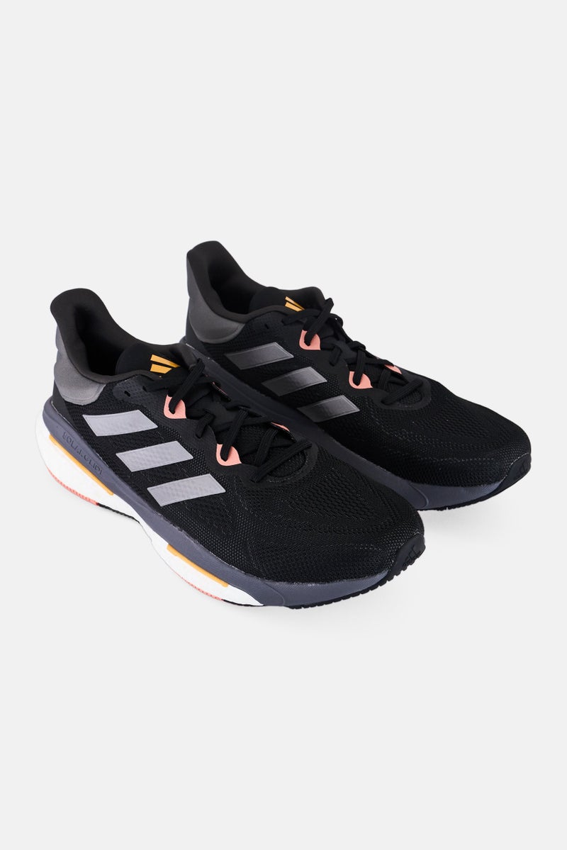 Adidas Men Solar Glide 6 Lace Up Running Shoes, Black - Image 1