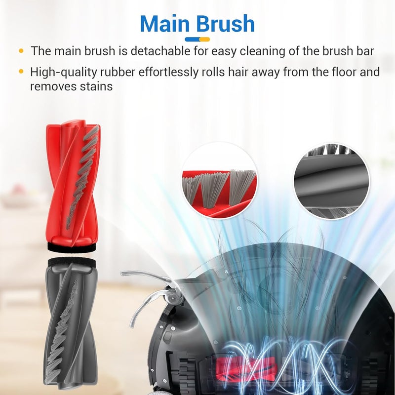 BUXEBUX 29Pcs Replacement Parts Accessory for Roborock Saros 10 Robot Vacuum Kit, 2 Main Brush, 1 High-Speed Clean, 4 Hepa Filter, 8 Mop Pads, 6 Side Brush, 6 Dust Bags, 1 Screwdriver, 1 Clean Tool - Image 4
