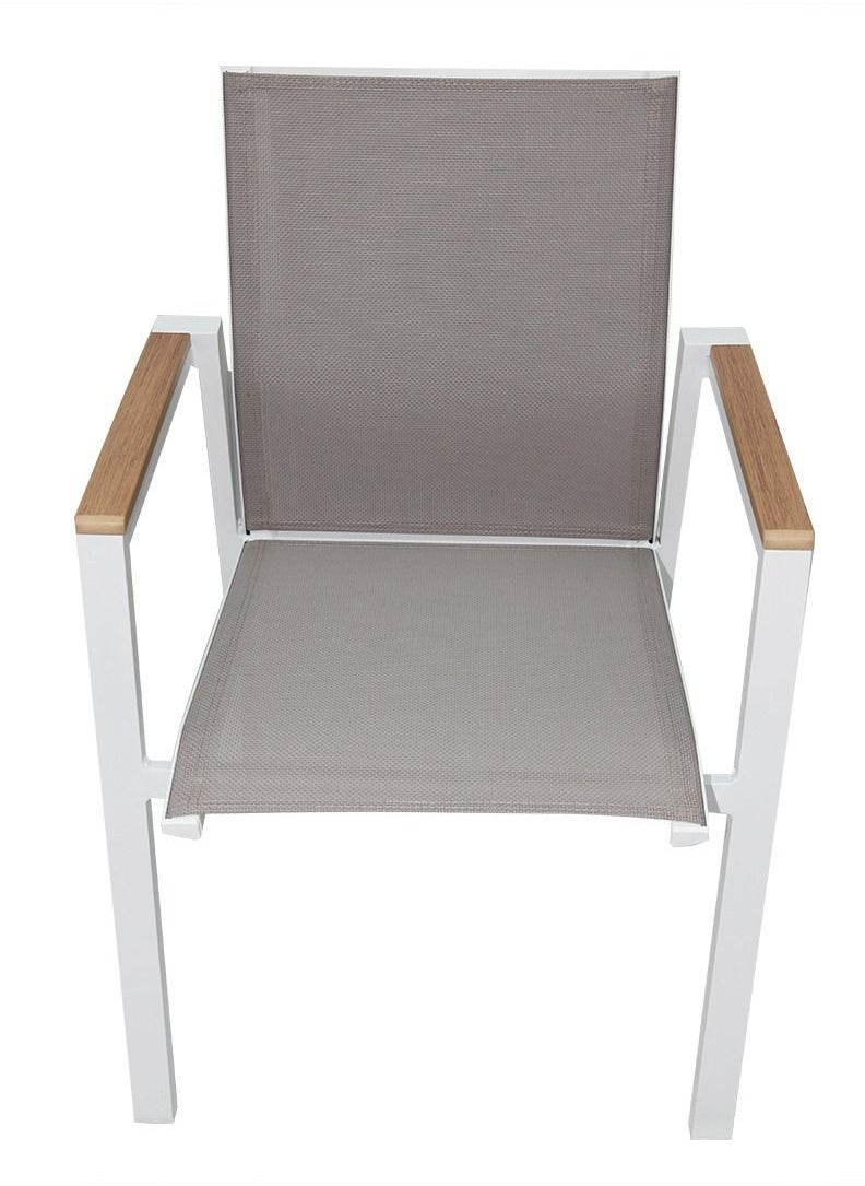 Swin Furniture Swin Concise-style Aluminum  Outdoor Dining Chair for Family Gathering White  - Image 1