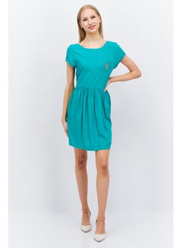 Volcom Women Embroidered Mini Dress, Green  - Image 2