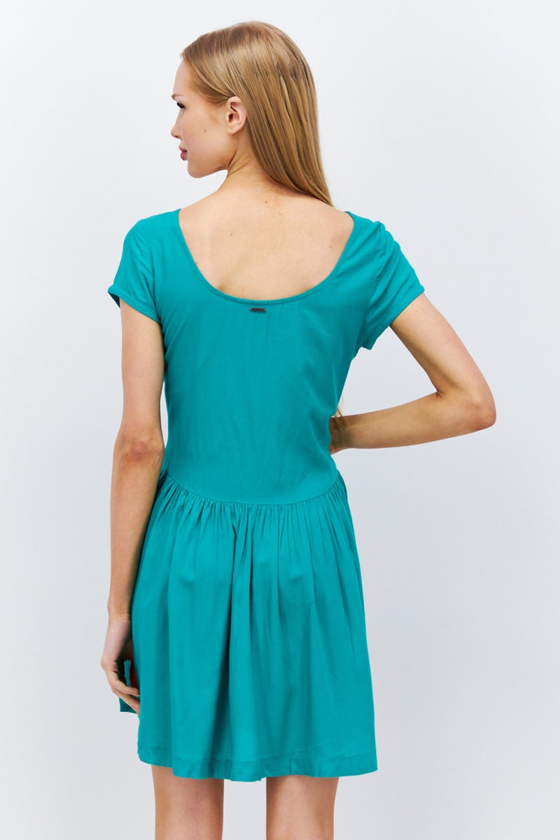 Volcom Women Embroidered Mini Dress, Green - Image 1