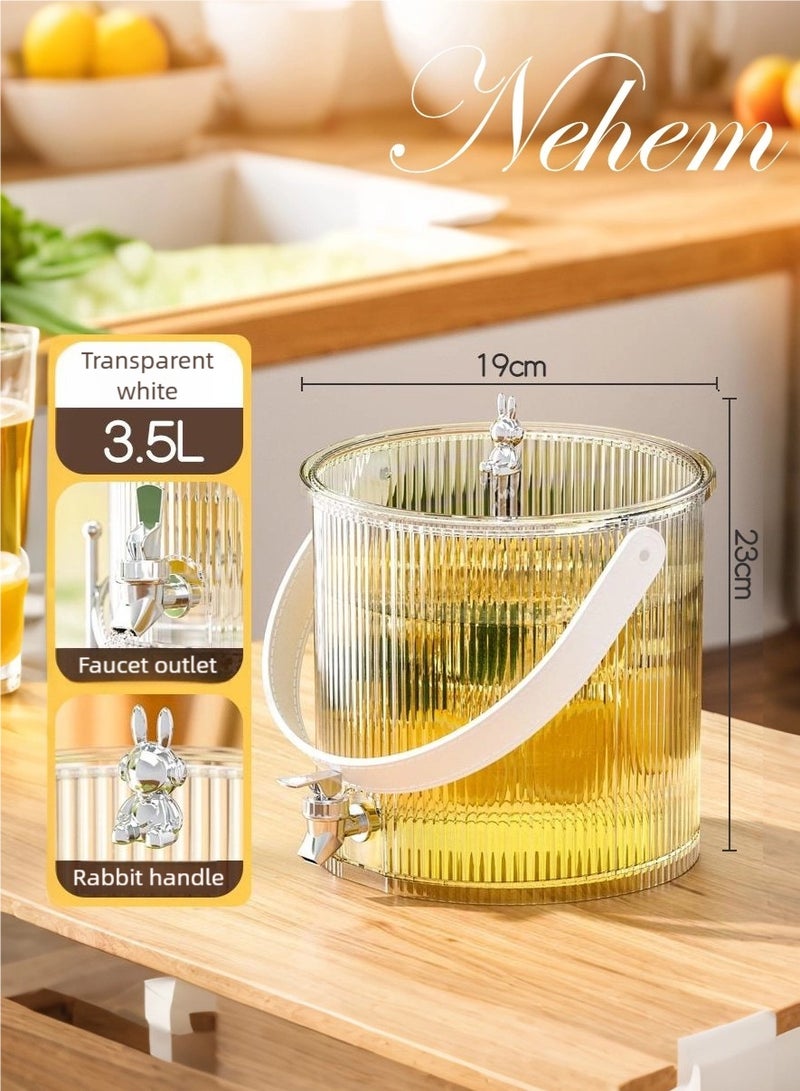 نيم جك عصير 3.5 لتر ب صنبور - موزع عصير ومشروبات متعدد الاستخدامات للعصائر الطازجة،  والقهوة | جيك عصير عملي للحفلات والنزهات مع صنبور تدفق سهل | وعاء تخزين مشروبات باردة للمنزل والتخييم - Image 3