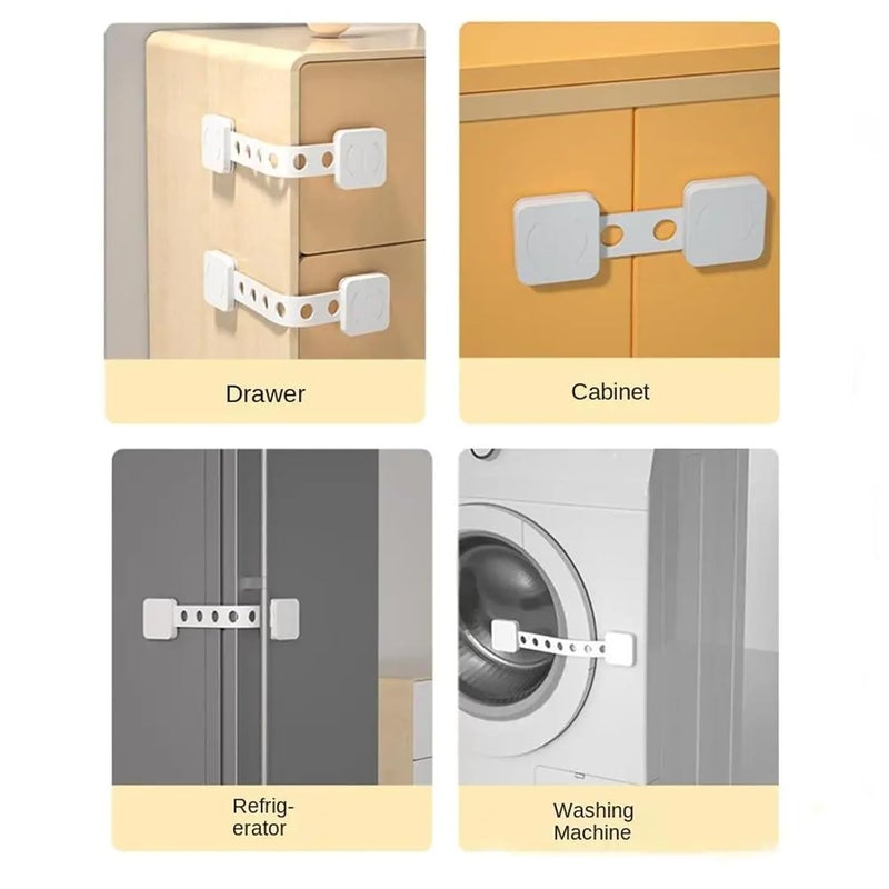 14 Pcs Child Safety Locks Straps White Versatile Protection Equipment - Image 4