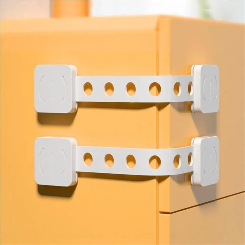 14 Pcs Child Safety Locks Straps White Versatile Protection Equipment - Image 3