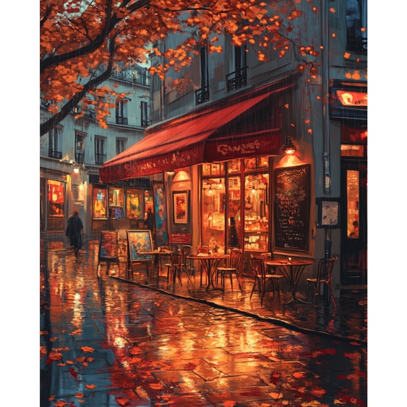 Banket Paint by Numbers Kit for Adults Beginner Landscape DIY Painting Kits for Adults City Easy Adult Paint by Number Kits on Canvas Color by Numbers for Gifts Home Wall Decor 16x20 Inch - Image 1