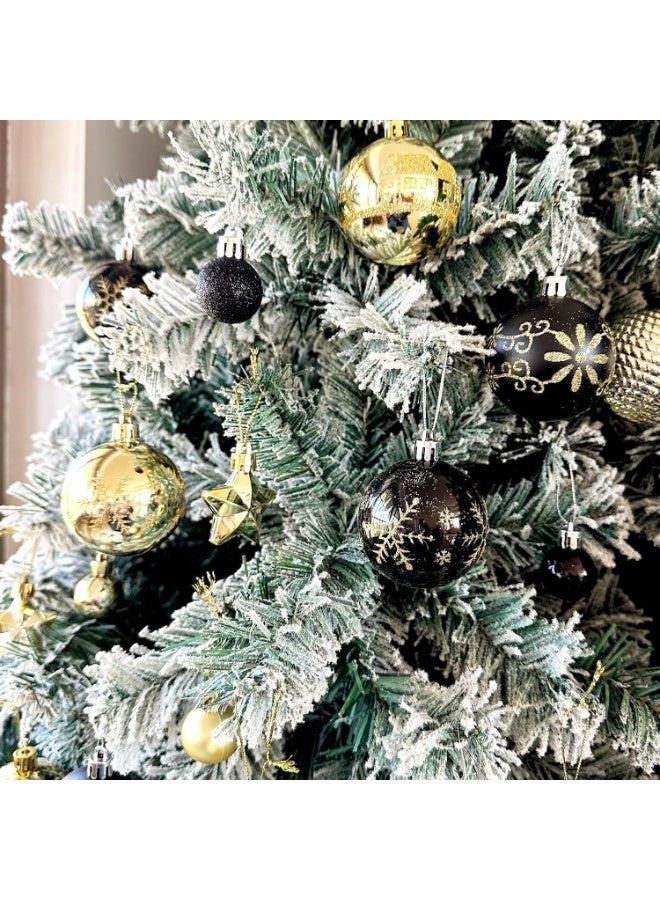 44 Pcs Christmas Tree Balls Ornaments, Christmas Decorative Hanging Baubles for Home Party Holiday Wedding Tree Decorations (Gold/Black) - Image 4