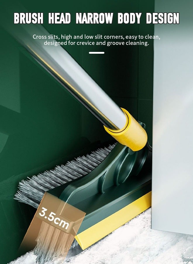 3 in 1 Broom with Wiper, Bathroom Brush with Long Handle, 180° Rotating Brush Head, Used for Cleaning in Bathroom, Kitchen, White  - Image 4