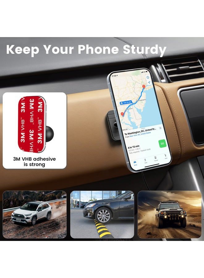 OHLPRO for MagSafe Car Mount Charger iPhone Wireless Car Charger, Stick on Dashboard Magnetic Phone Holder Mount for iPhone 16 Pro Plus Max 15 14 13 12 Series, 15W Fast Charging, Aluminum Shell - Image 4