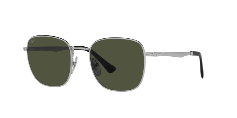 Persol نظارات شمسية مربعة للرجال من بيرسول PO2497S، فضي/أخضر، 52 مم - Image 2
