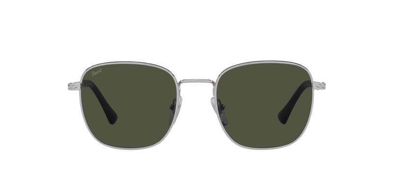 Persol نظارات شمسية مربعة للرجال من بيرسول PO2497S، فضي/أخضر، 52 مم - Image 1