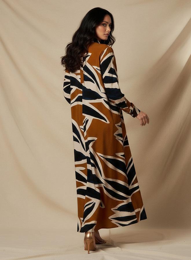 Iconic Printed Shirt Dress with Collar - Image 3