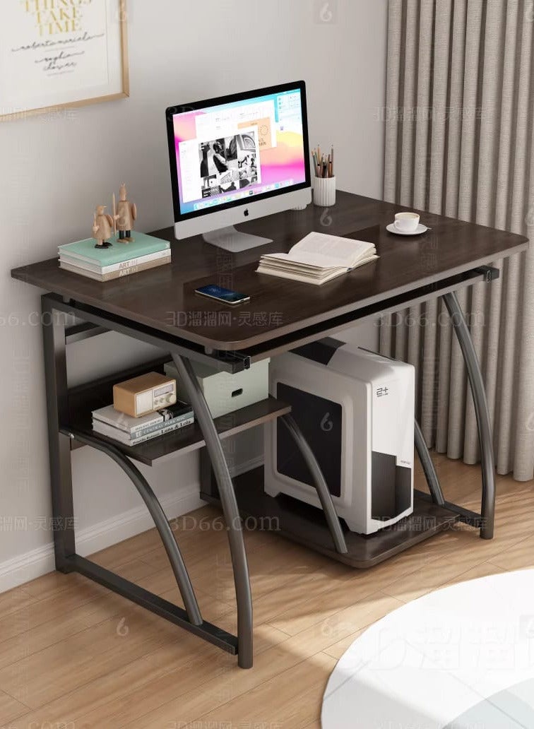 SHEE ONE Compact Home Computer Desk | Modern Wooden Study Table with Smart Storage Shelves & Keyboard Tray | Ideal for Small Spaces – 71×71×40 cm - Image 3