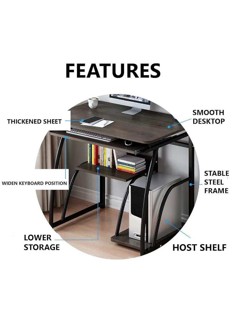 SHEE ONE Compact Home Computer Desk | Modern Wooden Study Table with Smart Storage Shelves & Keyboard Tray | Ideal for Small Spaces – 71×71×40 cm - Image 4