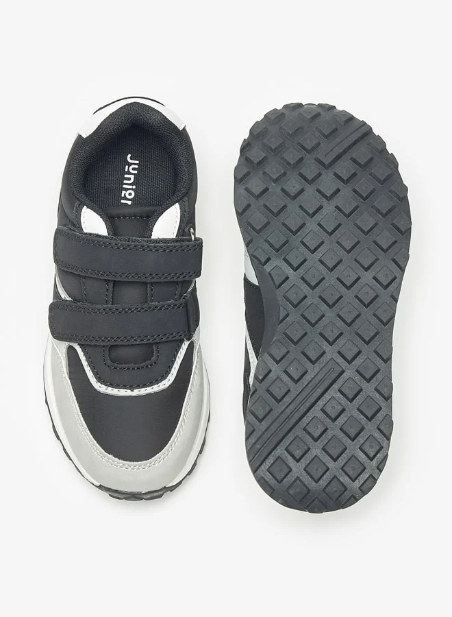JUNIORS Boys Colourblock Sneakers with Hook and Loop Closure