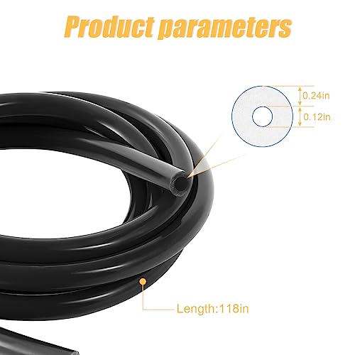 BELOMI Silicone Vacuum Tubing Hose Line, 10 Ft 1/8"(3mm) Inner Diameter Hose, High Tempterature 130PSI Max Pressure for Multiple Use, Auto Replacement Vacuum Hose Line for Vehicle Radiator (Black) - Image 2