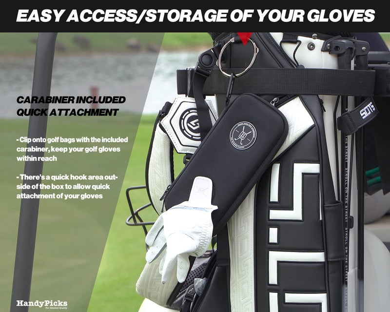 Handy Picks Performance Golf Glove Case - Golf Gloves Holder Case that Protects n Keeps Your Golf Gloves Neat n Dry - Air Flows Through on the Back Cover to Let the Moisture Out (Black) - Image 5