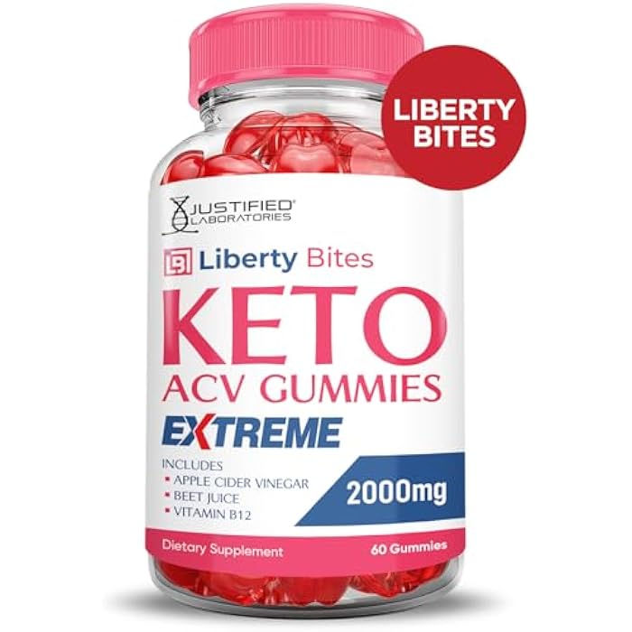 Justified Laboratories Liberty Bites Keto ACV Gummies Extreme 2000MG Libertybites Keto Gummies Apple Cider Vinegar Formulated with Pomegranate Beet Juice Powder B12 Vegan Non GMO 60 Gummys - Image 3