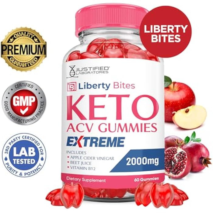 Justified Laboratories Liberty Bites Keto ACV Gummies Extreme 2000MG Libertybites Keto Gummies Apple Cider Vinegar Formulated with Pomegranate Beet Juice Powder B12 Vegan Non GMO 60 Gummys - Image 2