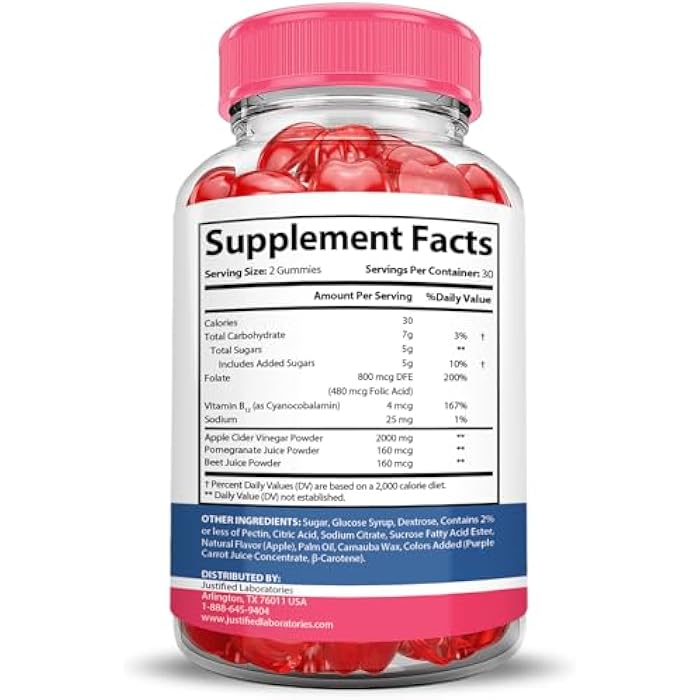 Justified Laboratories Liberty Bites Keto ACV Gummies Extreme 2000MG Libertybites Keto Gummies Apple Cider Vinegar Formulated with Pomegranate Beet Juice Powder B12 Vegan Non GMO 60 Gummys - Image 5