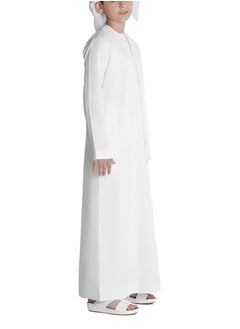 U.S. ELK Boy’s Emirati Kandura | Stitched Traditional Kids Arabic Thobe, Dishdasha, Kaftan for Boys | Long Sleeve Islamic Arab Dress with Side Pocket  - Image 1
