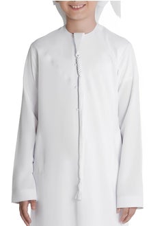 U.S. ELK Boy’s Emirati Kandura | Stitched Traditional Kids Arabic Thobe, Dishdasha, Kaftan for Boys | Long Sleeve Islamic Arab Dress with Side Pocket  - Image 2