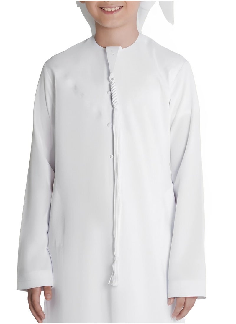 U.S. ELK - Boy’s Emirati Kandura | Stitched Traditional Kids Arabic Thobe, Dishdasha, Kaftan for Boys | Long Sleeve Islamic Arab Dress with Side Pocket - Image 1