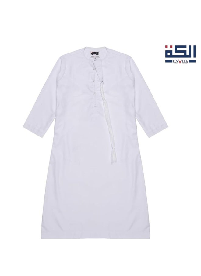 U.S. ELK Boy’s Emirati Kandura | Stitched Traditional Kids Arabic Thobe, Dishdasha, Kaftan for Boys | Long Sleeve Islamic Arab Dress with Side Pocket  - Image 4