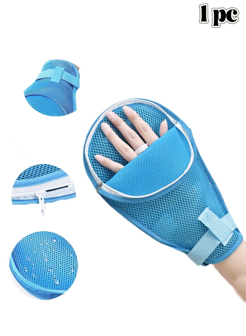 Generic 1pc Dementia Restraint Gloves, Dementia Gloves Elderly to Prevent Scratching, Scratch Patient Care Anti-Tube Pull Gloves with Wrist Fixation Strap - Image 1