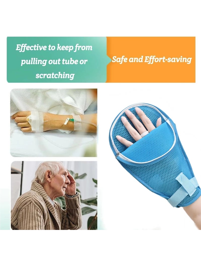 Generic 1pc Dementia Restraint Gloves, Dementia Gloves Elderly to Prevent Scratching, Scratch Patient Care Anti-Tube Pull Gloves with Wrist Fixation Strap - Image 5