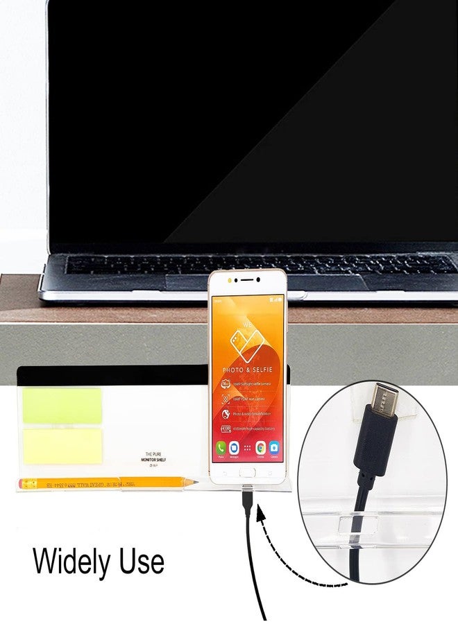 Yocoolfun 2 Pack Computer Monitor Memo Board Bottom Mount,Computer Monitor Message Board with Phone Holder, Monitor Sticky Note Holder Message Memo Panel for Monitors Screen Cabinets - Image 4