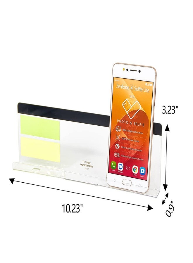 Yocoolfun 2 Pack Computer Monitor Memo Board Bottom Mount,Computer Monitor Message Board with Phone Holder, Monitor Sticky Note Holder Message Memo Panel for Monitors Screen Cabinets - Image 5