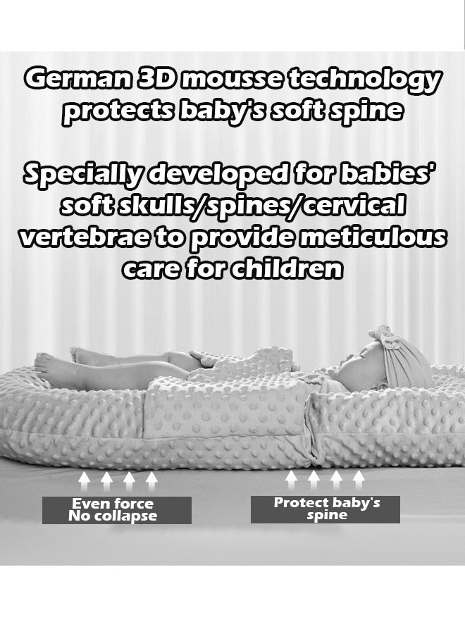 ZCM-HAPPY Snugly Fit Baby Crib Sleeping Bed Nest with Anti-Vomiting Pillow, Portable Infant Lounger and Soothing Sleep Mat - Image 3