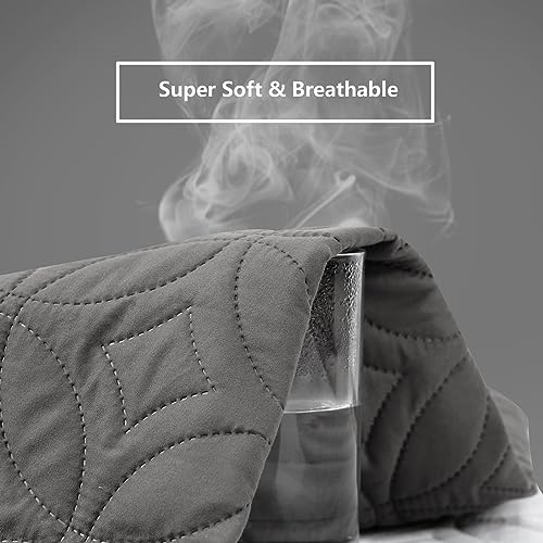 FELTYBED Full Size 54"x75" Waterproof Mattress Protector, Soft Bed Grey Mattress Cover Full, Breathable Mattress Pad Cover with Deep Pocket 6"- 15", Noiseless Washable - Image 2