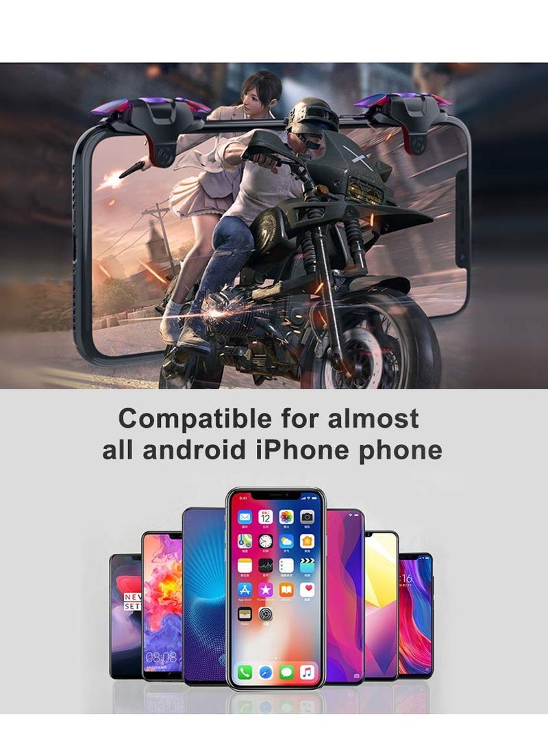 Mobile Game Controller Trigger for iPhone Android, PUBG Cellphone Gaming Joystick 4 Fingers Operation, with Sensitive Shoot Aim Keys for Fornite Knives Out Rules of Survival - Image 3