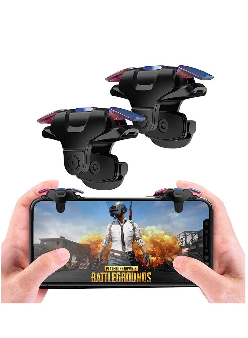 Mobile Game Controller Trigger for iPhone Android, PUBG Cellphone Gaming Joystick 4 Fingers Operation, with Sensitive Shoot Aim Keys for Fornite Knives Out Rules of Survival - Image 1