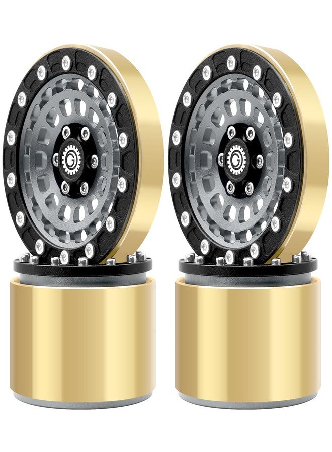 OGUNKE OGRC 1.9 Beadlock Wheel RC Crawler Wheels with Brass Ring 1.9" Wheels for Axial SCX10 TRX4 VS4-10 Gen8 MST CFX 1/10 RC Crawler Upgrade (Titanium) - Image 1