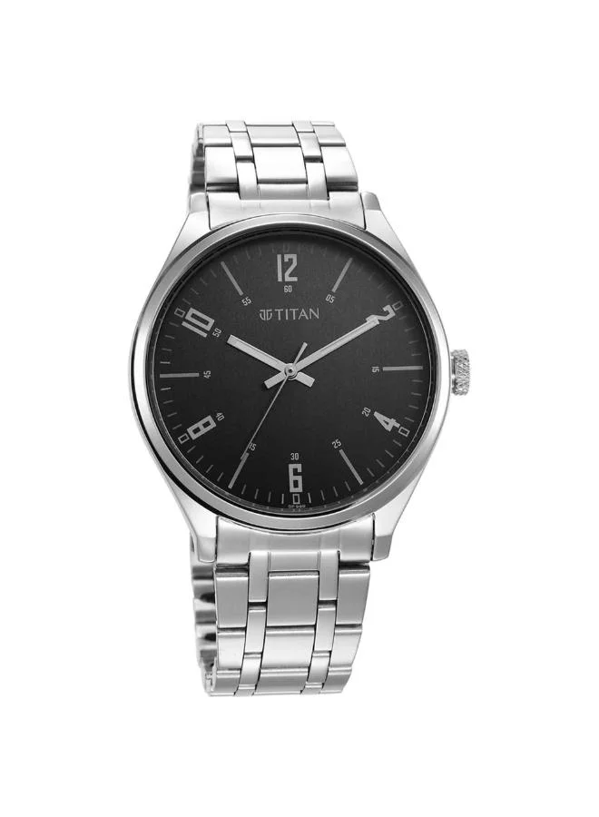 تيتان Men Analog Display Watch With Silver Stainless Steel Strap - 1802SM10