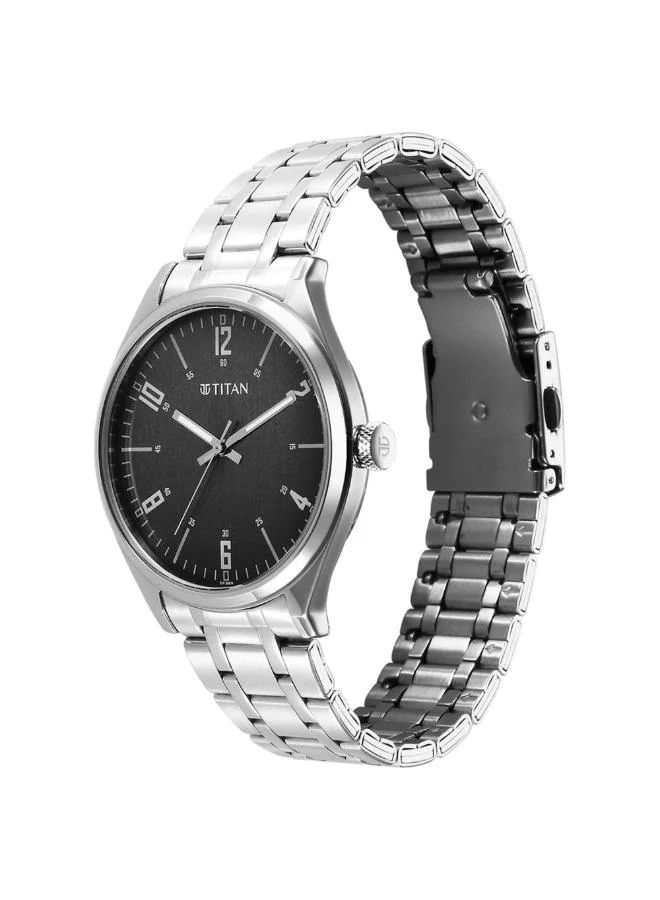 تيتان Men Analog Display Watch With Silver Stainless Steel Strap - 1802SM10