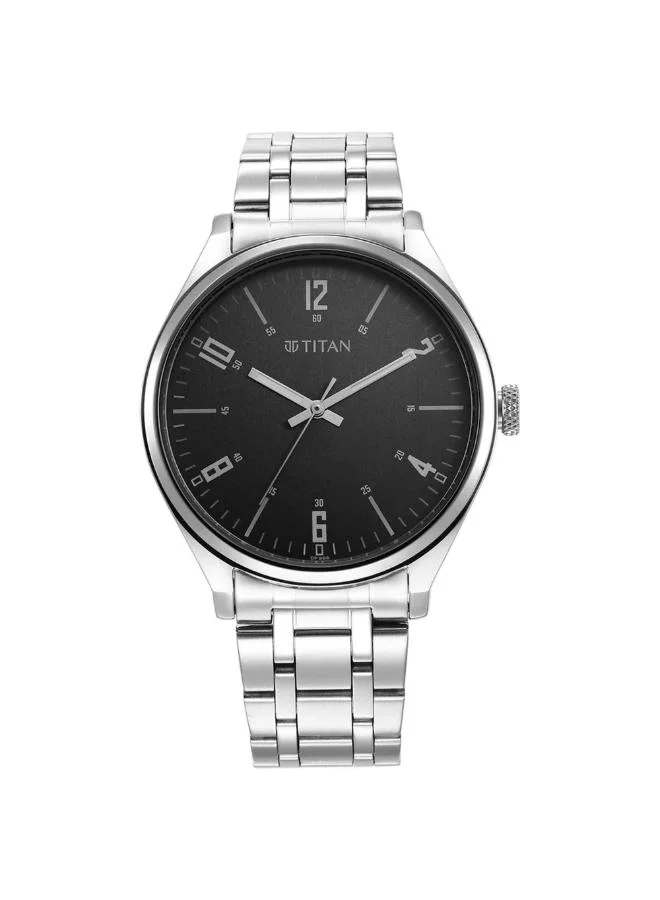 تيتان Men Analog Display Watch With Silver Stainless Steel Strap - 1802SM10