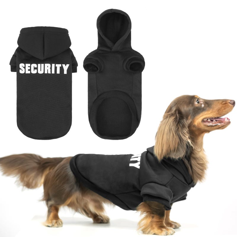 BINGPET Security Dog Hoodies Dachshund Sweater Cold Weather Dog Coats Soft Brushed Fleece Pet Clothes Hooded Sweatshirt for Dog Cat - Image 1