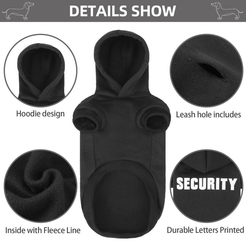 BINGPET Security Dog Hoodies Dachshund Sweater Cold Weather Dog Coats Soft Brushed Fleece Pet Clothes Hooded Sweatshirt for Dog Cat - Image 3